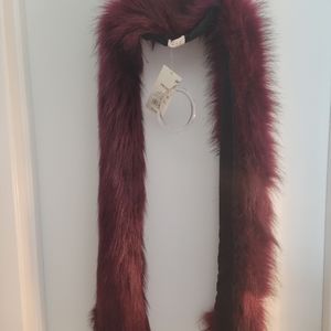 Burgundy Faux Fur Stoll